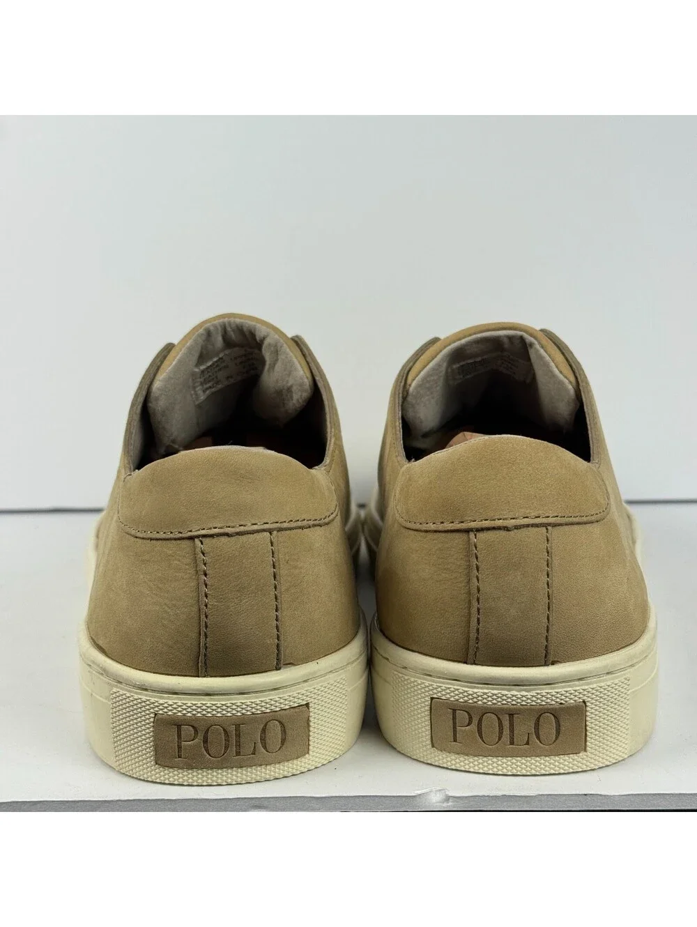 Polo Ralph Lauren Jermain Mens 13 D Tan Suede Leather Sneaker Shoes EUC